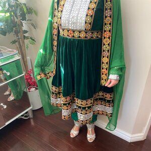 New Green Afghan Nikkah Dress